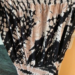 YF&B cotton high/low strapless tie dye dress